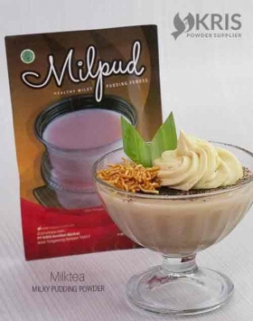 Bubuk pudding milktea kemasan 75 gr Milpud